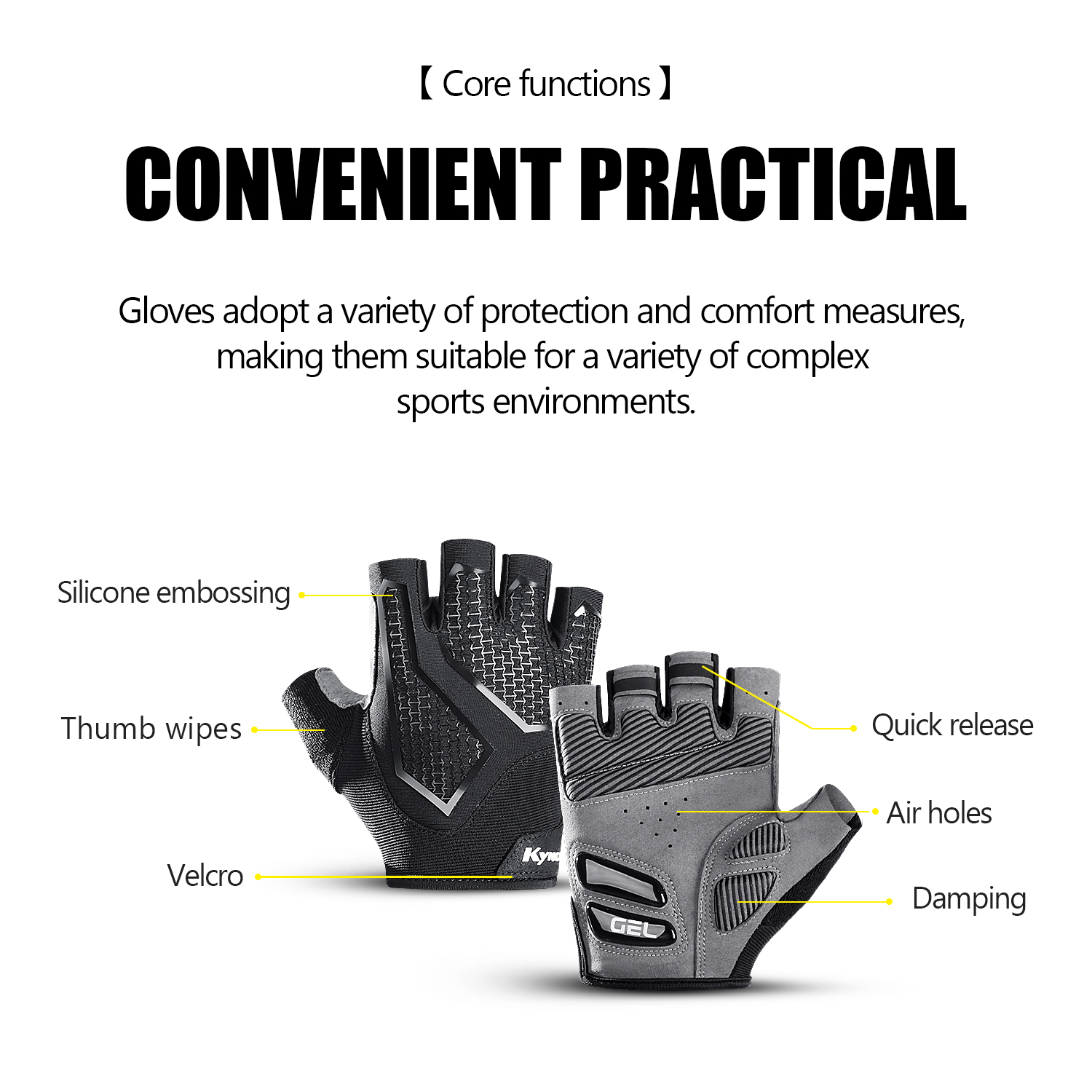Kymc Half Finger Cycling Glove - Mountain Biking Elbow Pads ulasan dan harga